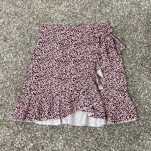 Womens Leopard Printed Summer Ruffle Short Mini Wrap Skirt S